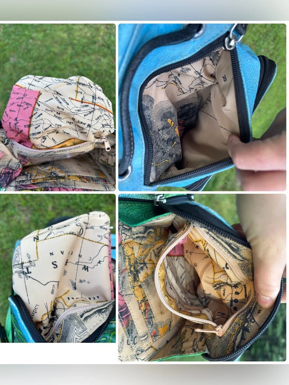 Vintage Original by Sharif 1827 Hand Painted Leather Parrot Tropical Satchel